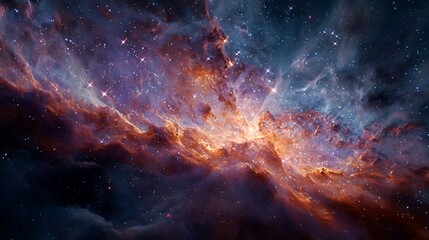 Fototapeta premium Exploring a Stunning Galaxy Nebula Formation with Shining Stars