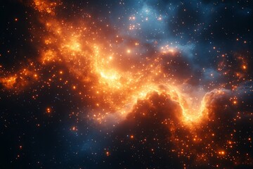 Bright Cosmic Explosion Of Golden Sparks