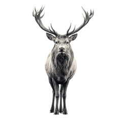 Fototapeta premium Monochrome stag portrait, full-body view