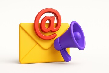 3D Dynamic Email Marketing Strategy Digital Space Playful Graphic Design Creative Environment Visual Communication Concept