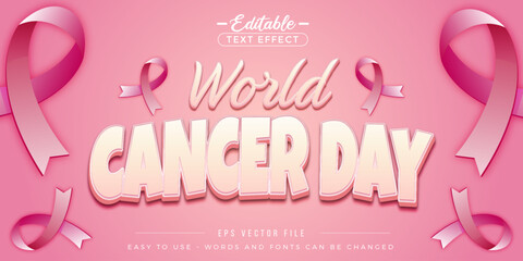 World cancer day banner with editable text.