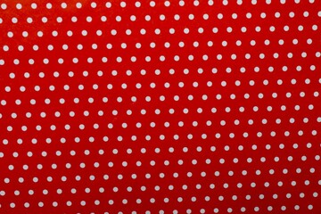 Top view of white and red Polka dot background