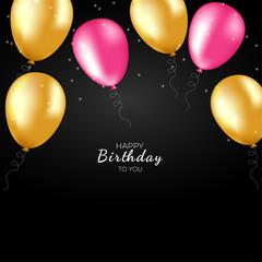 happy birthday to you. birthday background with balloons