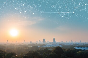 Sunrise Over Cityscape