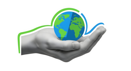 Protecting the World: Hand Gently Holding Earth Globe in a Symbol of Environmental Care