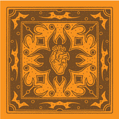 scarf heart leaf leaves hands rose rope tribal swirl star dot sky gold