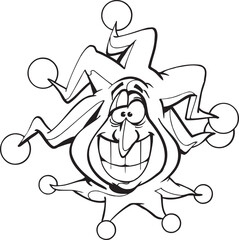 sketch vector illustration silhouette image design caricature icon logo symbol dwarf clown in action show