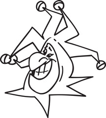 sketch vector illustration silhouette image design caricature icon logo symbol dwarf clown in action show