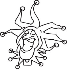 sketch vector illustration silhouette image design caricature icon logo symbol dwarf clown in action show