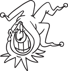 sketch vector illustration silhouette image design caricature icon logo symbol dwarf clown in action show