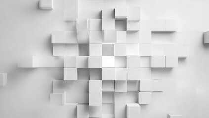 Abstract white cube pattern