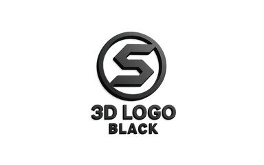 Obraz premium Creative abstract 3d circle sphere vector logo design template element. Colored silver black concept icon