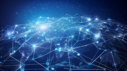 Global network connection. World map point and line composition concept of global business. Vector Illustration