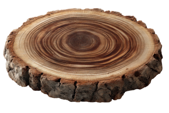 Tree Ring Slice Wood Texture Detail Macro View Shows Concentric Circles Natural Grain Pattern on transparent background