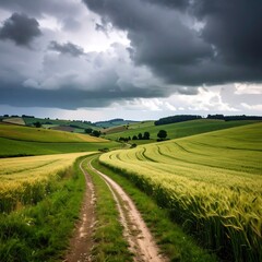 Rolling hills and a winding path