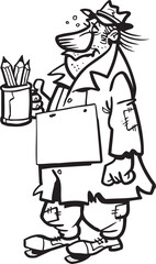 sketch vector illustration silhouette image design caricature icon logo symbol homeless with ragged clothes