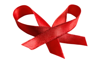 Aids awareness red ribbon symbol against disease healthcare solidarity causes support on transparent background