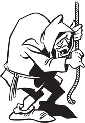 sketch vector illustration silhouette image design caricature icon logo symbol hunchback monster kind 