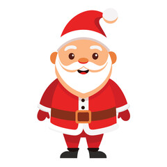 Charming Santa Claus Illustration Full Body Depiction of Christmas Character Symbolizing Festive Season Joy and Holiday Celebrations with Iconic Red Outfit