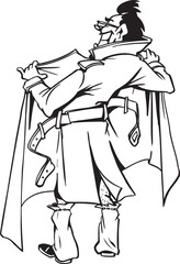 sketch vector illustration silhouette image design caricature icon logo symbol modern detective investigating case