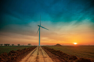 wind turbines in the field