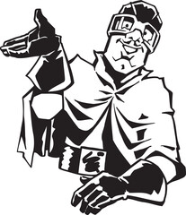 sketch vector illustration silhouette image design caricature icon logo symbol winged earth hero