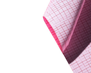 Rolled pink graph paper, close-up