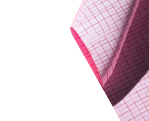 Rolled pink graph paper, close-up