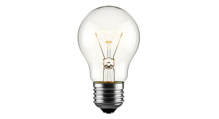 Illuminated Light Bulb on White Background