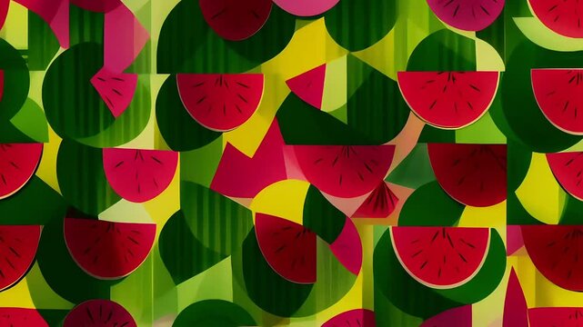 Abstract watermelon pattern seamless loop
