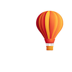 Orange hot air balloon against black