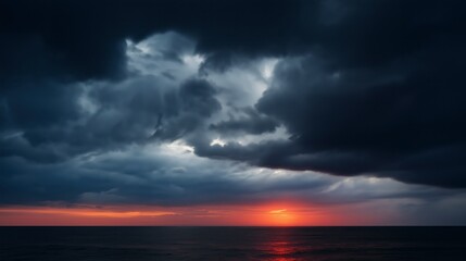 Obraz premium Timelapse Footage of Storm Clouds and Rain Over Sea, Dark Storm Clouds Passing Video Time Lapse, High Quality Footage Clouds Over Sea, Sunset, Skyline