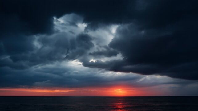 Timelapse Footage of Storm Clouds and Rain Over Sea, Dark Storm Clouds Passing Video Time Lapse, High Quality Footage Clouds Over Sea, Sunset, Skyline