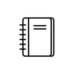 Simple notebook outline icon for digital use