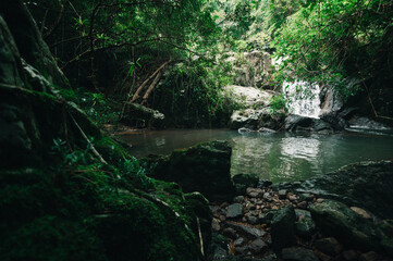 Serene Waterfall and Lush Green Environment in North South Region