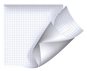 Folded gridded paper