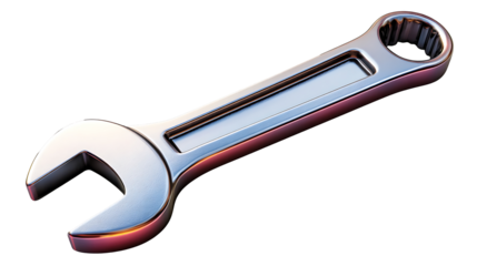 3d Wrench of Metallic Mechanic Tool, Construction and Maintenance Icon for Web Design.