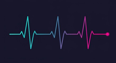A colorful electrocardiogram ECG line graph