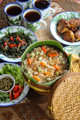 Indonesian co,plete dish nasi bakul