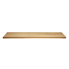 Wooden wall shelf isolated on transparent background PNG