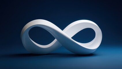 White infinity symbol on dark blue background (2)