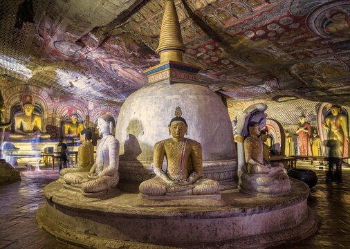 Dambulla cave temple, also known as the Golden Temple of Dambulla, is a World Heritage Site located  in Matale District, Sri Lanka
