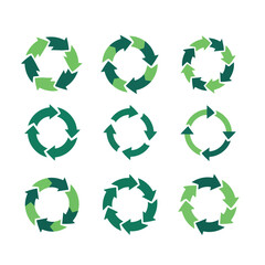 Obraz premium Vector art of vector illustration of circular arrow diagrams representing processes and cycles in green hues