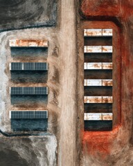 Modern Renewable Energy Storage Facility in Rural Agricultural Landscape Premium Sustainable Tech Content for Corporate Marketing and Social Media