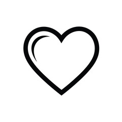 Vector art of vector illustration of a simple heart shape with a curved line inside, conveying love and affection
