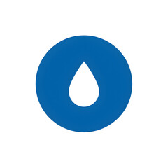 Simple blue circle with a white water droplet inside
