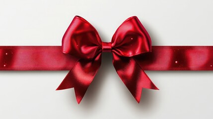 Fototapeta premium Realistic Red Gift Bow PNG Isolated on Transparent Background â€“ Festive Decoration and Celebration --