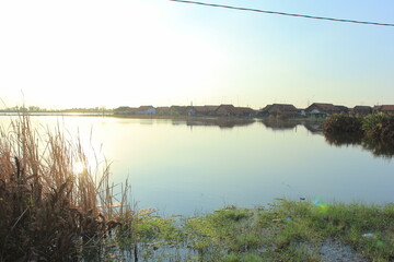 sunset over the river