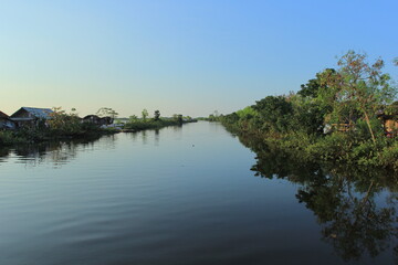 reflection of trees in the lake