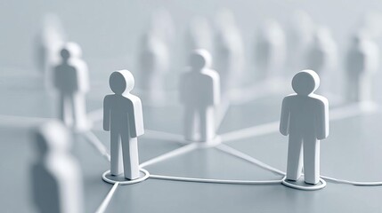 Connection among people represented by figures and lines.